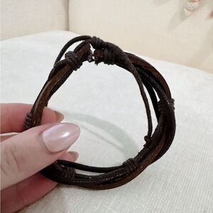 Brown Leather Wrap Bracelet